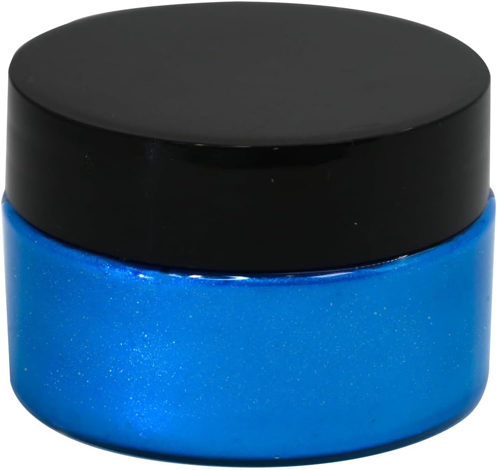 Shimmer Metallic Acrylic Paint Metallic Chalk Paste 1.7oz/50ml, Ideal for Wood/T-Shirts/Glass/Stone, DIY Crafts Projects Glitter Pearlescent Blue Golden Pigment Suitable for Beginners Artists