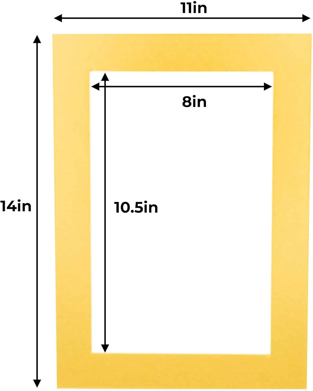 Poster Palooza 11x14 Gold Mat for 8.5x11 Photo - Metallic Gold Picture Matboard for Frames Measuring 11 x 14 Inches - Bevel Cut Matte to Display Art 8.5 x 11 Inches - ONE MAT