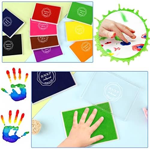 RNKP Large Black Ink pad,5 x 4 in Craft Ink pad Suitable for Rubber Stamps, Paper, Wood, Fabric, Scrapbooking, Children's Non-Toxic Finger Stamp pad (Black)