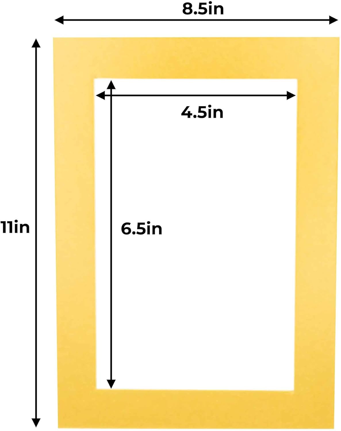 5x7 Mat for 8.5x11 Frame - Precut Mat Board Acid-Free Metallic Gold 5x7 Photo Matte For a 8.5x11 Picture Frame, Premium Matboard for Family Photos, Show Kits, Art, Picture Framing, Pack of 25 Mats