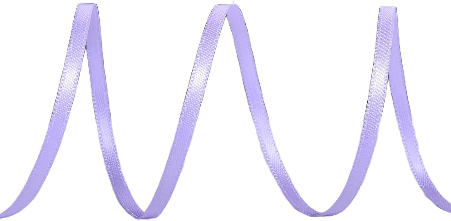 YAMA Light Purple Double Faced Satin Ribbon 1/8 Inch 100 Yards Lavender Ribbon for Gift Wrapping Crafts Hair Bows Wedding Party Decoration