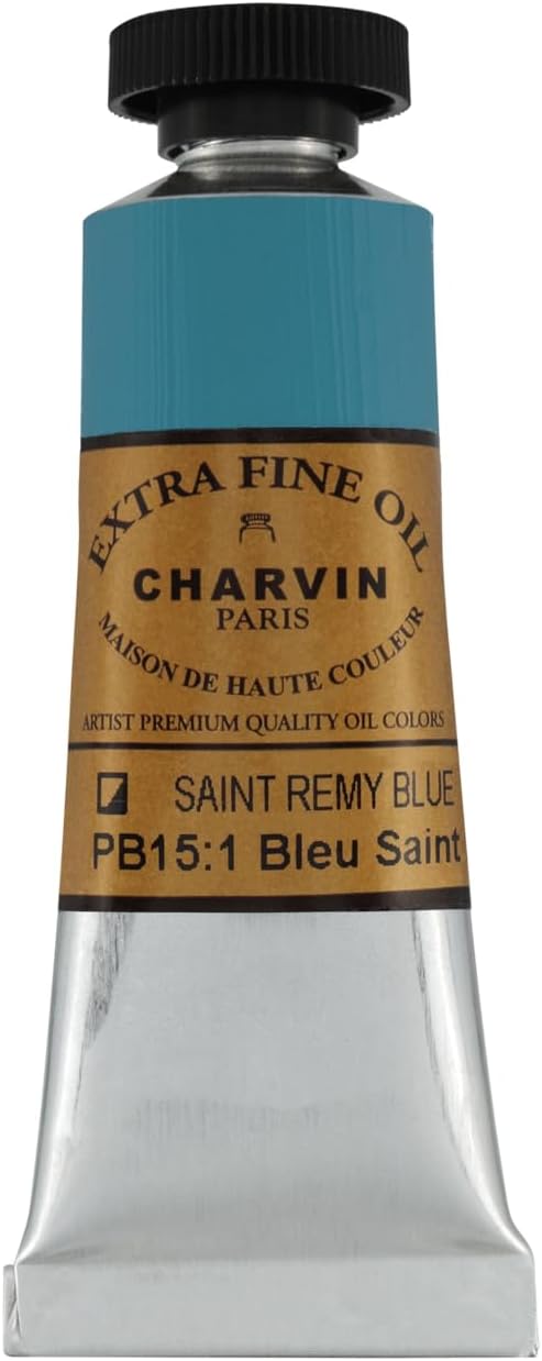 Charvin Extra Fine Oil Paint, Saint Remy Blue 20 mL - Triple-Milled, Rich Texture, Poppy Oil-Based, Light-Fast, Handmade, Archival Quality