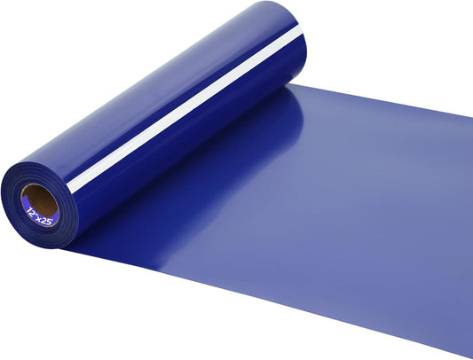 HTV Iron on Vinyl 12Inch by 25ft Roll Heat Transfer Vinyl for T-Shirt HTV Vinyl Rolls for All Cutter Machine - Easy to Cut & Weed for Heat Transfer Design (25ft, Blue)