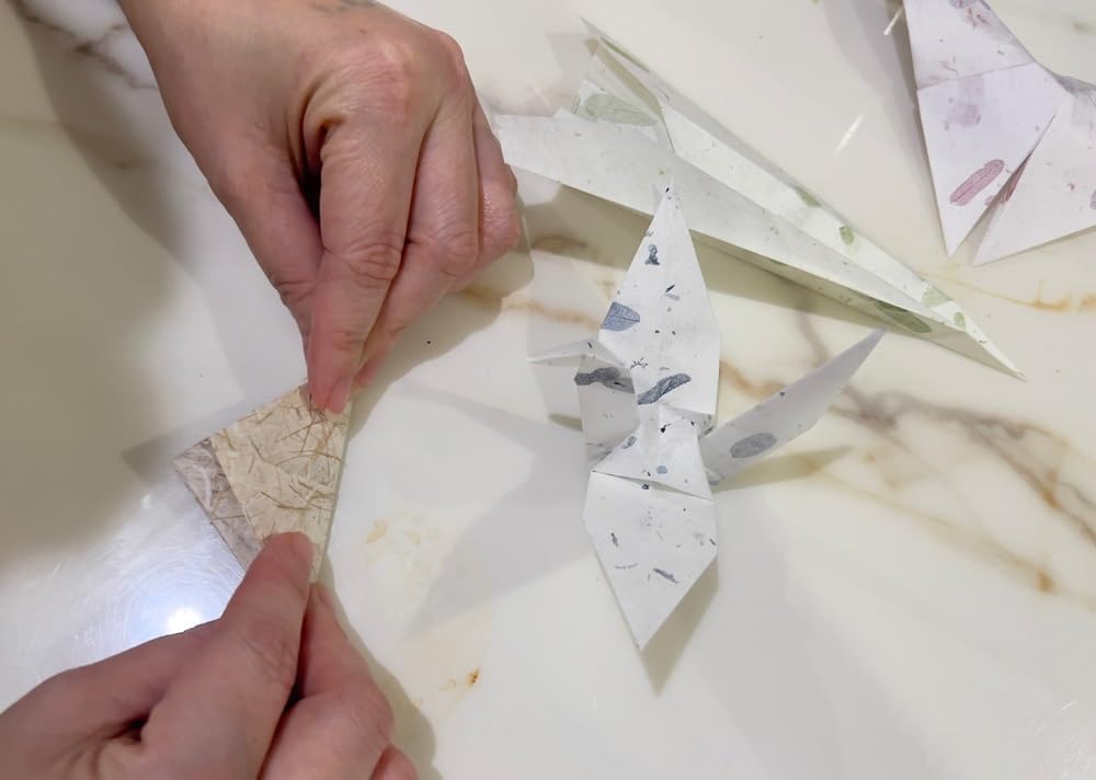 50 Sheets 6 x 6 Inches Natural Fiber Mulberry paper Sheets Square Origami Paper Arts Folding Craft, Decoration Paper, Square Folding Paper for DIY Crafts (Mixed Colors Rice Straw etc.,, 6 x 6)