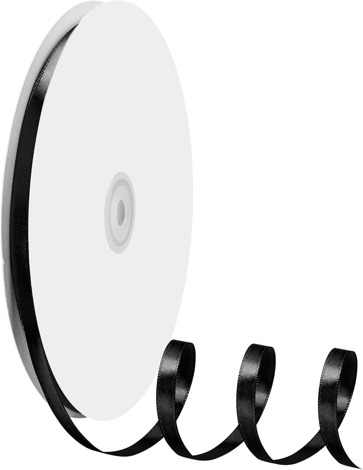 1/4" X 100 Yards Black Satin Thin Ribbon Solid Color Double Faced Ribbons Perfect for Crafts Wedding Decor Bow Making Arts Sewing and More