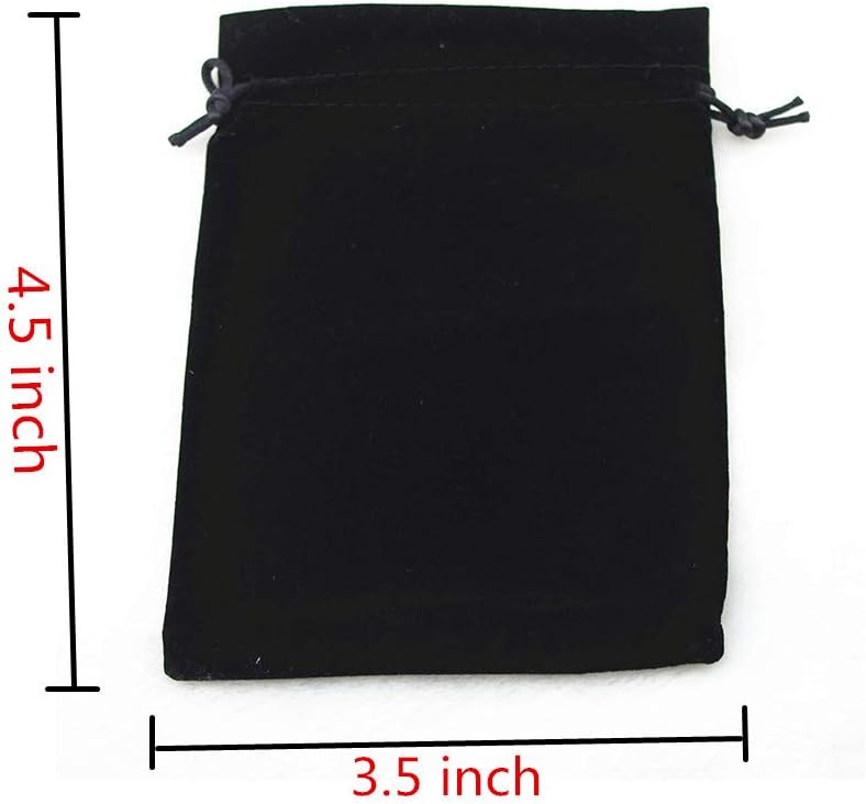 Colorsheng 20pcs 3.5 "X 4.5" Velvet Drawstring Cloth Jewelry Pouches Gift Candy Bags Wedding Headphones Bag (Black)