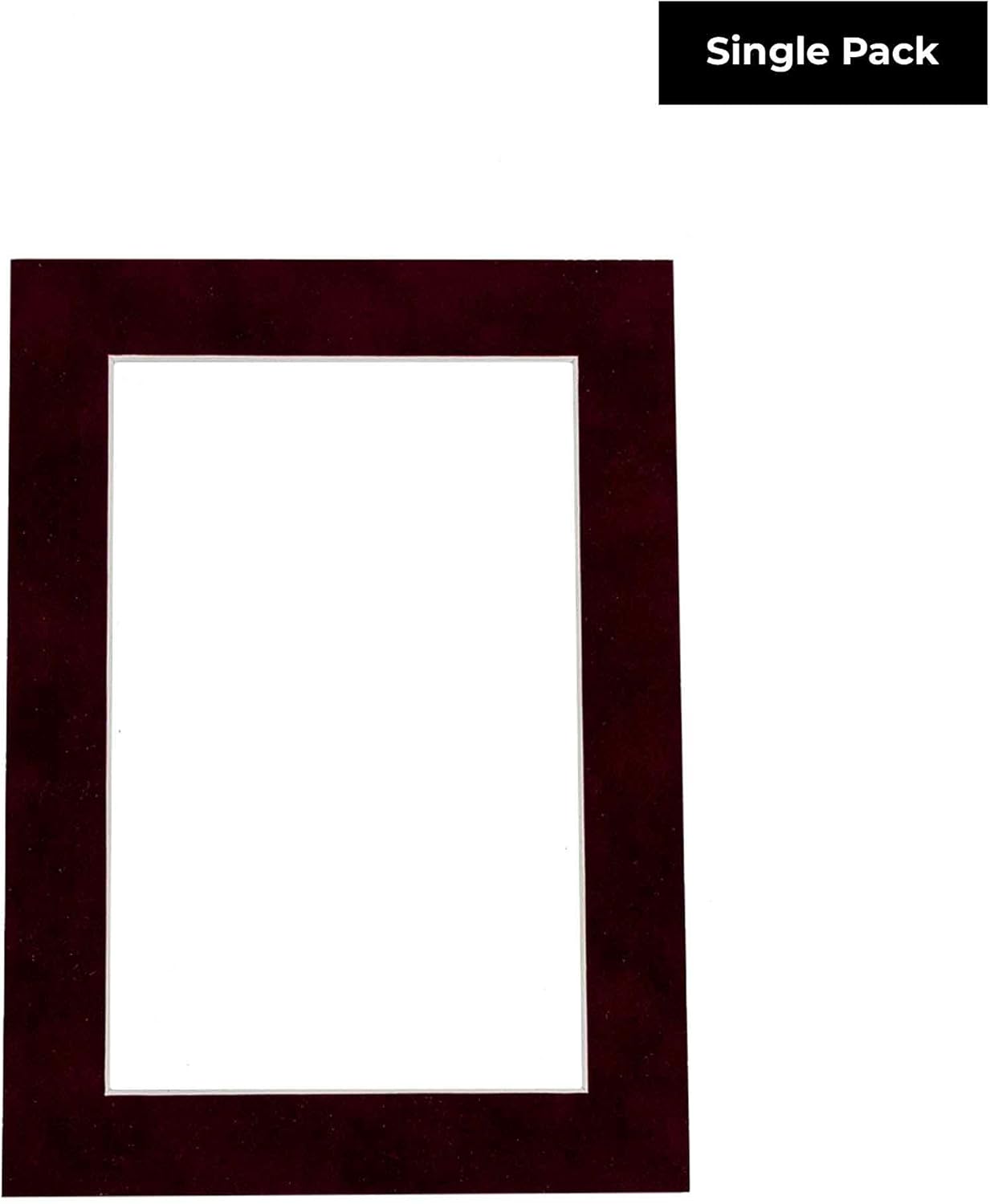 11x14 Mat Bevel Cut for 8.5x11 Photos - Acid Free Dark Red Suede Precut Matboard With Backing Board and Crystal Clear, Self Seal Photo Mat Bag - For Pictures, Photos, Framing - 4-ply Thickness