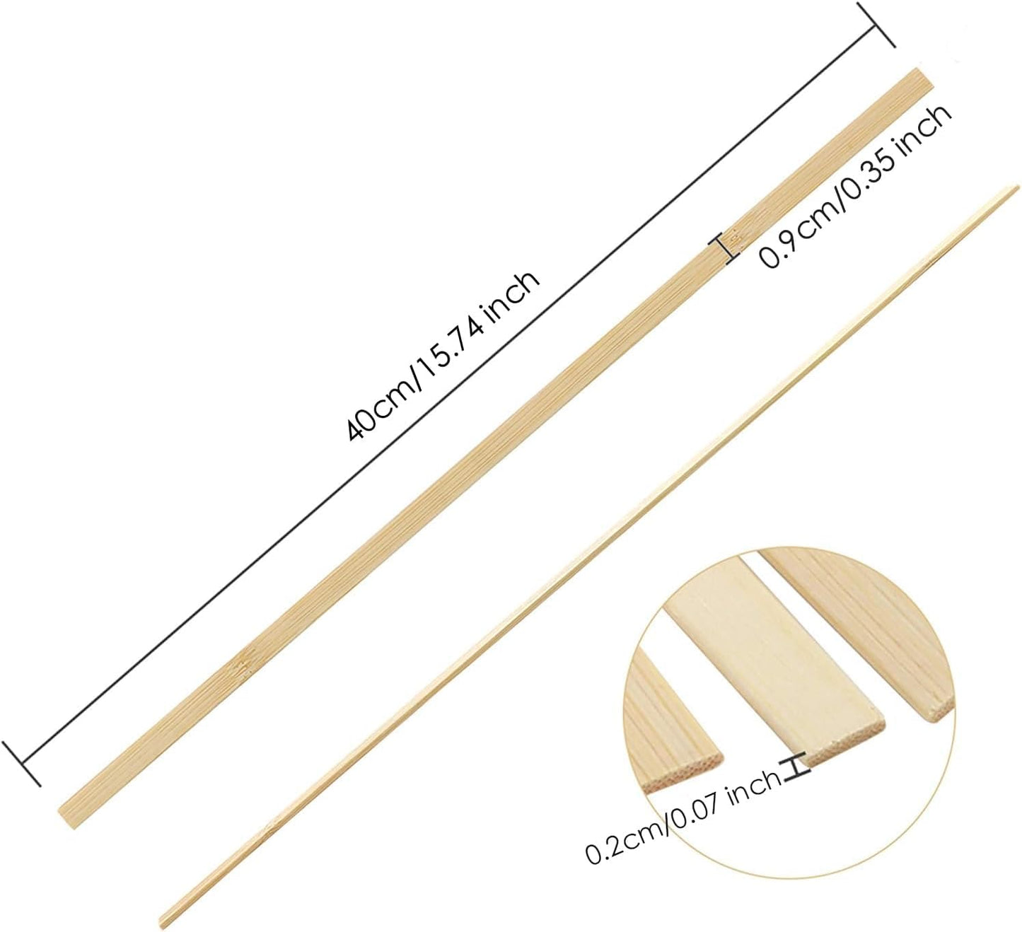 Pllieay 200 Pieces Bamboo Sticks Wood Extra Long Sticks for Crafting (15.7 Inches Length × 3/8 Inches Width)