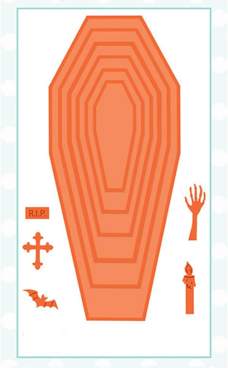 Cutting Dies Metal Stencils Scrapbooking Tools Flowers Lace Frame DIY Embossing Template for Paper Card Making Album Arts Crafts Supplies (Coffin Shape-6.8x13.8cm)