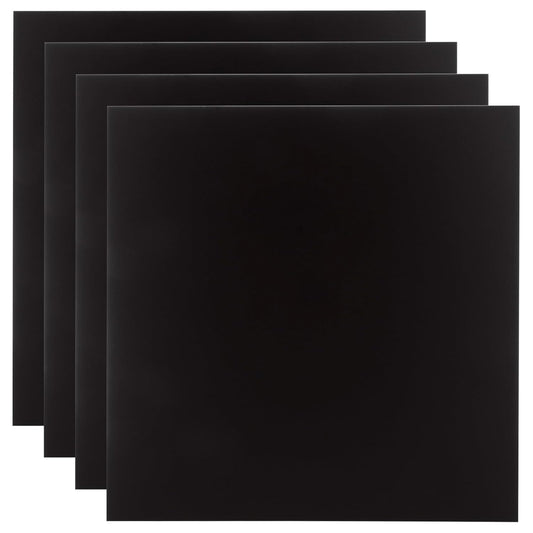 4PCS 12 x 12 x 1/32 (0.04”) Inch Anodized Aluminum Sheet, Black Aluminum Engraving Blanks, 0.8MM Thin Metal Plates for Laser Engraving, Crafting, DIY, House Decoration