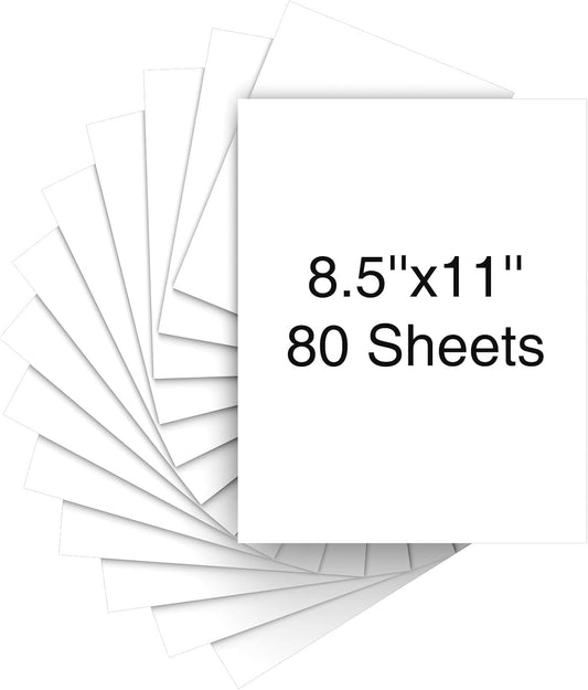 Cardstock 8.5 x 11 Inch 80 Sheets 190 gsm Heavyweight Card Stock Paper White Cardstock Printer Paper Perfect for Wedding Invitations, DIY Cards, Postcards, Photos, Art and Crafts