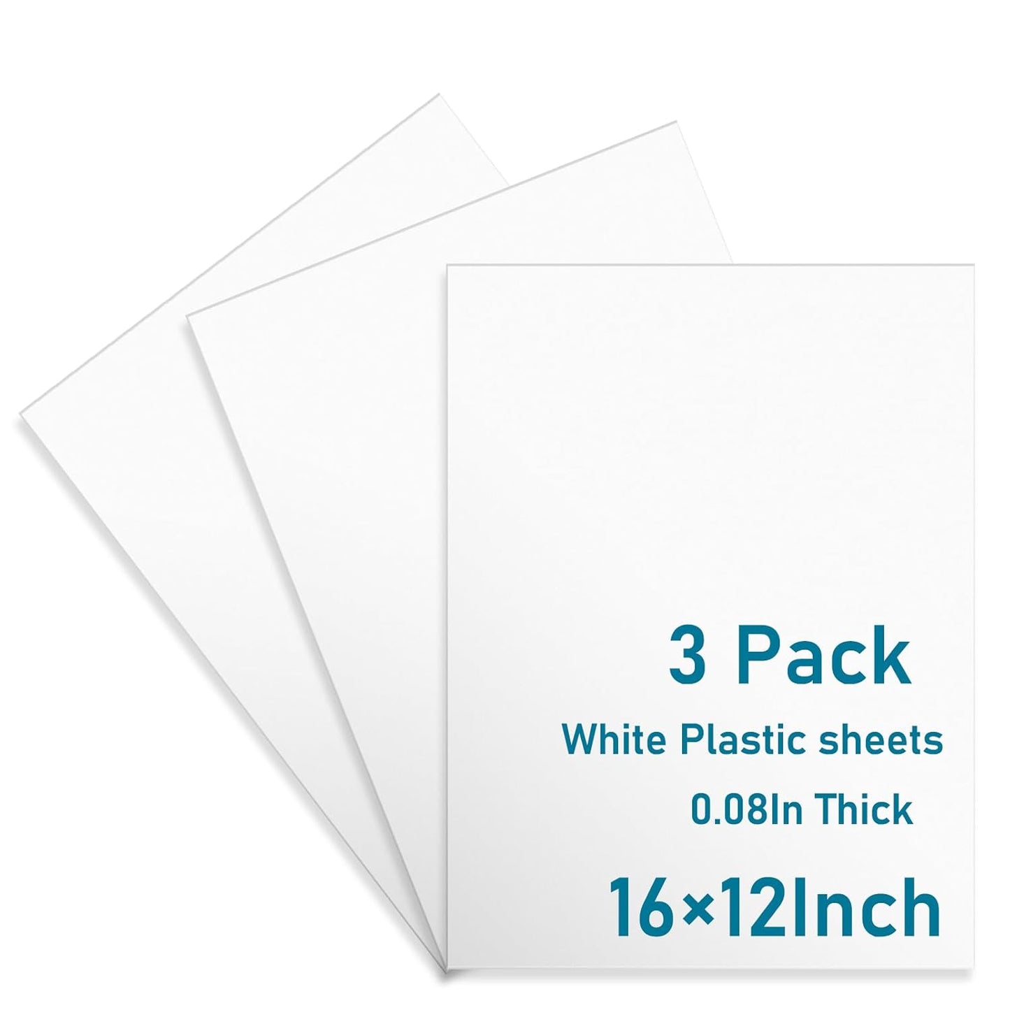 3 Pack White Plastic Sheets 16x12x0.08in Flexible High Tensile Plastic Sheets Hard Plastic Panel for DIY Materials Handicrafts Home Decoration