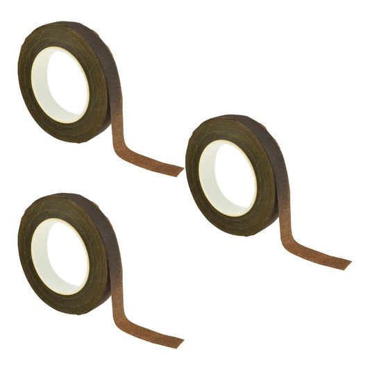 HAHIYO Brown 3Rolls 0.5Inch Wide Floral Tape - 270Feet/90Yard Total Paper Waterproof Florist Stem Wrap Tape Decorative Tape for Bouquet Stem Wrapping Corsages Flower Arranging Floral Craft