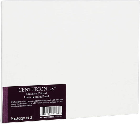 Centurion All-Media Primed Linen Panels - 6x8 3 Pack - 11oz Universal Primed Canvas Boards for Painting, Mounted on MDF Wood, Non-Warping, Ideal for Artists, Professionals, and Painters