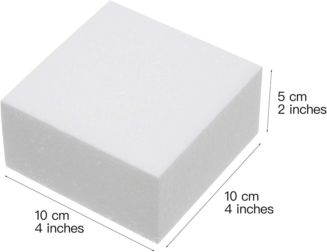 Crafare 4X4X2 Inch Craft Foam Blocks 12 Pack Polystyrene Foam Square Blocks for School Art Modeling Projects Sculptures,Floral Arrangements Wedding Table Centerpieces