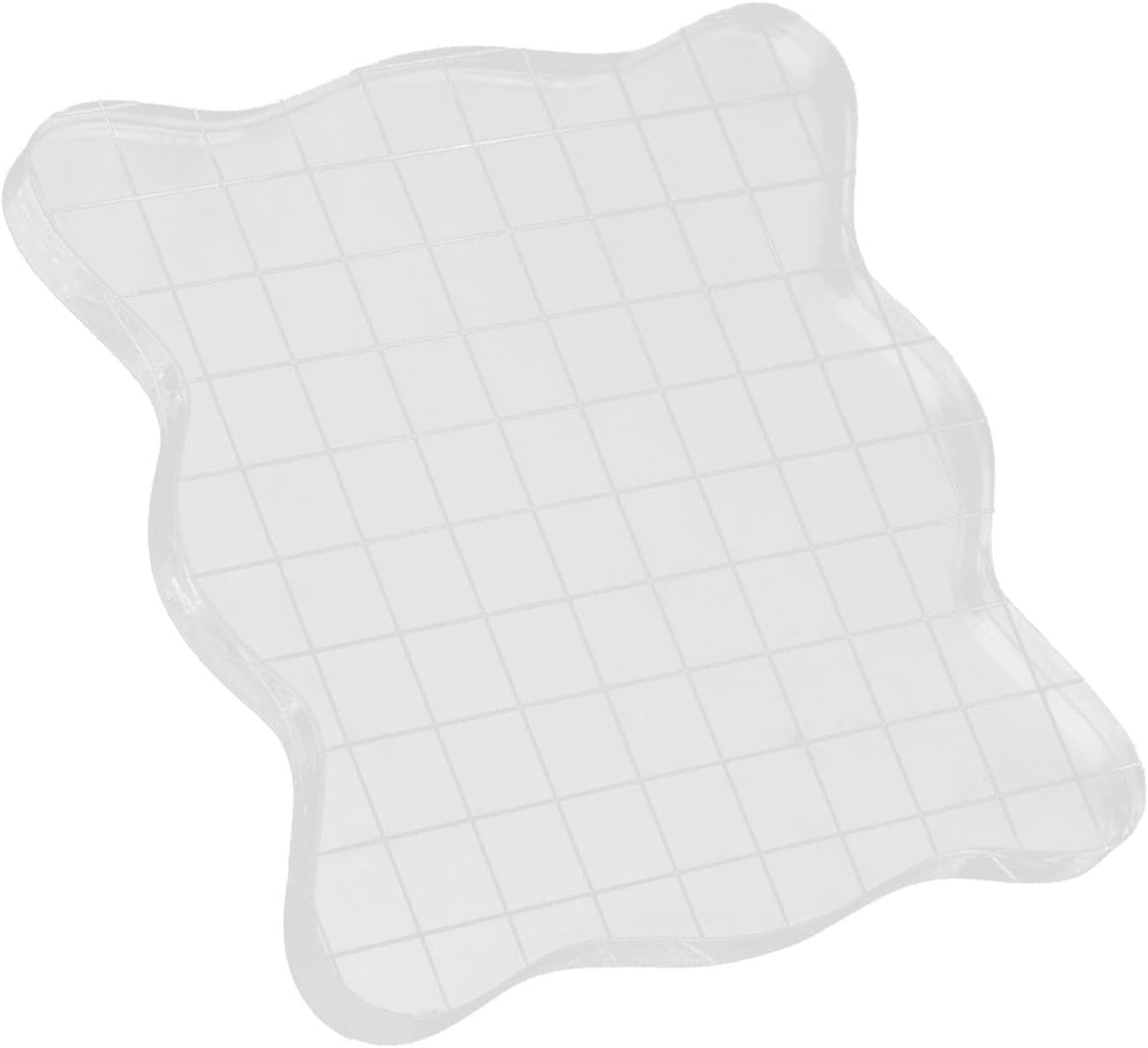 1PC Transparent Acrylic Stamp Blocks with Grid Lines, with Curve Edges Essential Stamping Tools for Scrapbooking Crafts Making,1.97 x 1.97/2.95 x 2.95/3.93 x 3.93 (10x10cm)