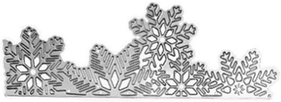 Metal Cutting Dies DIY Merry Christams Embossing Stencil Template Scrapbooking Card Making Mold Photo Album Arts Crafts Tools (Snowflakes label-13.3x4.2cm)