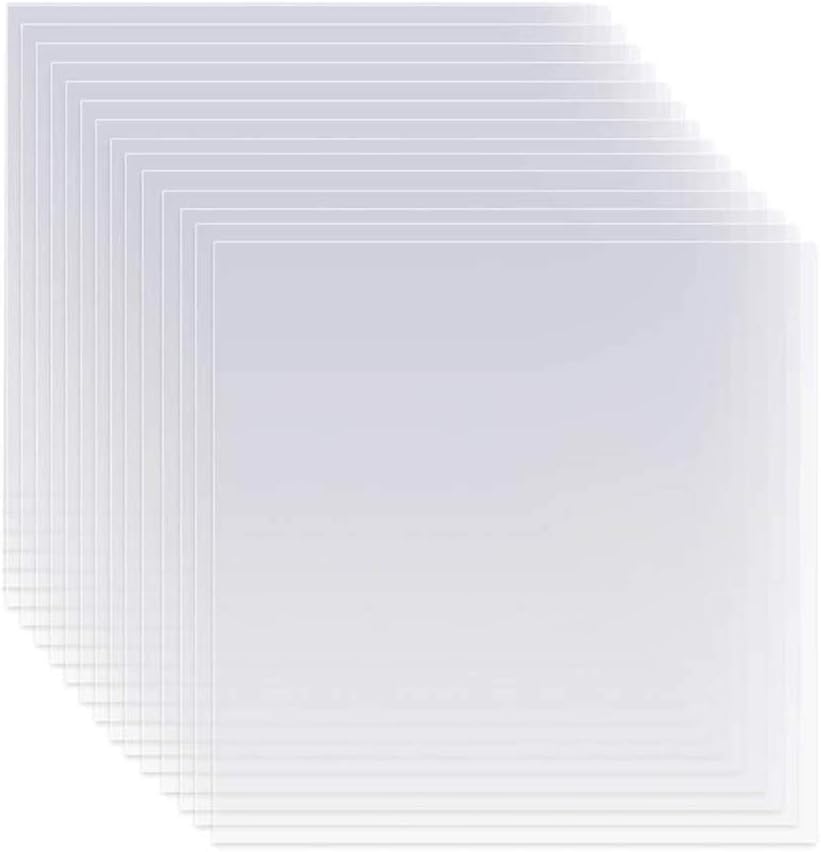 EGOSKY 26 Pack 6 Mil Mylar Sheets, 12" x 12" Clear Blank PET Blank Stencil Material, Make Your Own Stencil for Silhouette, Cricut Vinyl