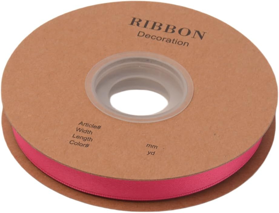 Double Side Satin Ribbon, Continuous 20 Yards,Use for Craft Bows Bouquet, Gift Wrapping, Wedding Decoration, Floral Arrangement (Dark Rose Red, 1/2 inch)