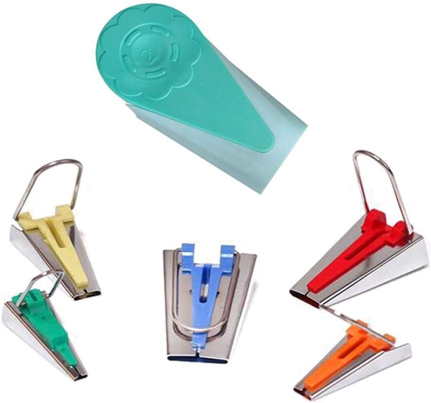 HONEYSEW Bias Tape Maker Set 6MM/9MM/12MM/18MM/25MM 50MM 5 Sizes DIY Quilting Tools Kit (6 Size Set)