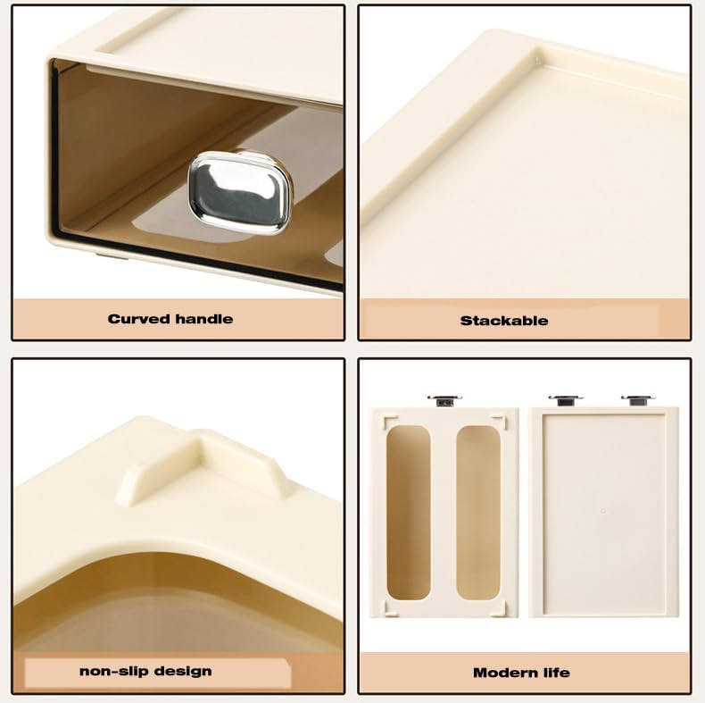 Makeup Organizer Sewing Craft Storage Box Hardware Craft Drawer Storage Cabinet Plastic Stacking Shelf Multifunctional Rack For Home Office Small Items (4, White)