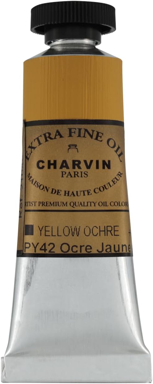 Charvin Extra Fine Oil Paint, Yellow Ochre 20 ml - Triple-Milled, Rich Texture, Poppy Oil-Based, Light-Fast, Handmade, Archival Quality