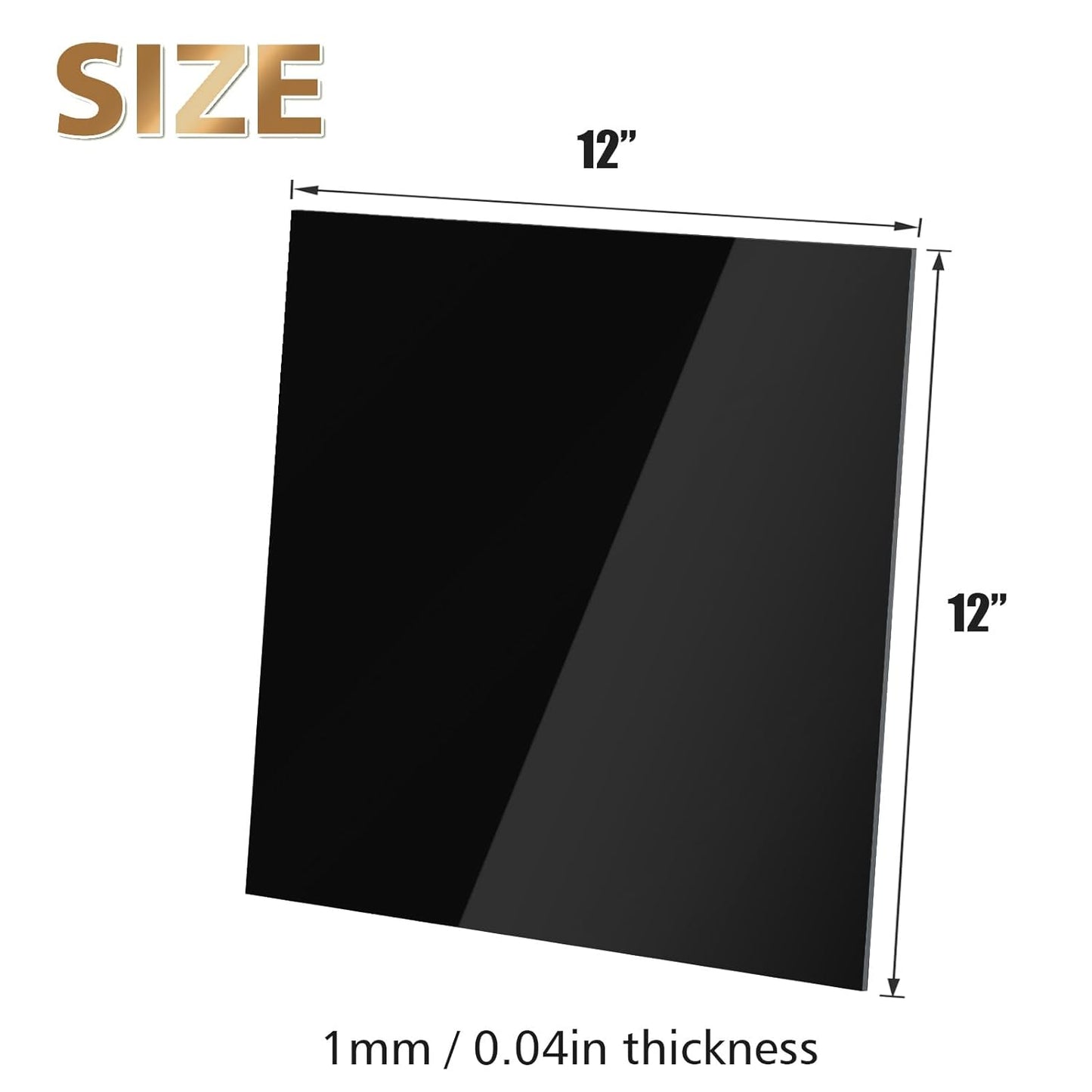 Egofine 12" x 12" Black Plexiglass Sheets 12 Pack 0.04 Inch Cast Acrylic Sheet Thick for DIY Craft Projects, Painting, Photography, Sign, Display Stand, Home Decor, Easy to Cut