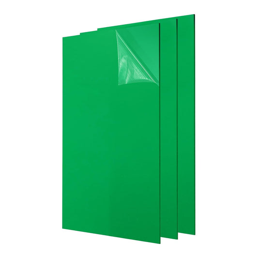 uxcell 3Pcs Acrylic Sheets 12x8 Inch Acrylic Panel 1/8 Inch-3mm Plastic Board for Picture Frames Sign Holders DIY Display Projects Craft, Green