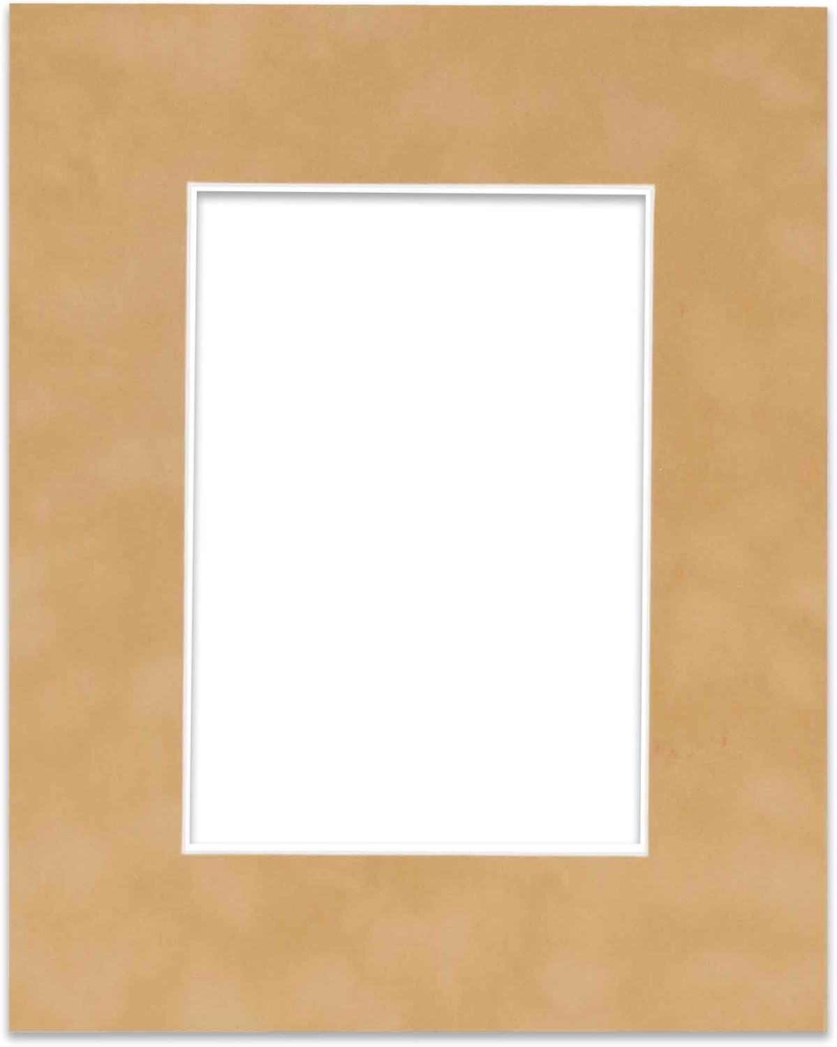 Pack of 25 Acid Free 11x14 Mats Bevel Cut for 8.5x11 Photos - Beige Suede Precut Matboards With Backing Boards and Clear Photo Mat Bags For Pictures, Photos, Framing - 4-ply Thickness