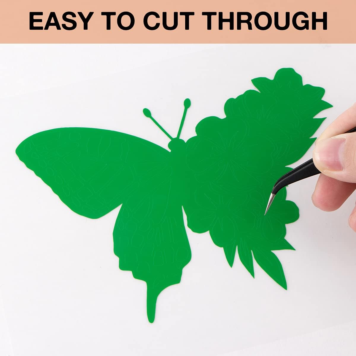 HTVRONT Green Permanent Vinyl, 12" x 40 FT Green Adhesive Vinyl Roll for All Cutting Machine, Silhouette, Cameo Cutters, Signs, Scrapbooking, Craft, Die Cutters (Glossy Green)