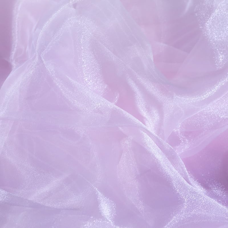 Fynite Baby Pink Organza Fabric by The Yard | 1 Yard Long | 44" Wide | Bridal Soft Sheer Organza Tulle for DIY Wedding Dress Fashion Craft Decorations