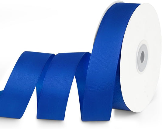 1" x 50 Yards Satin Ribbon - Royal Blue Silk Ribbon with Spool - Ideal for Gift Wrapping, Floral Bouquets, Crafts, Wedding Party Decorations, Christmas and Sewing Projects