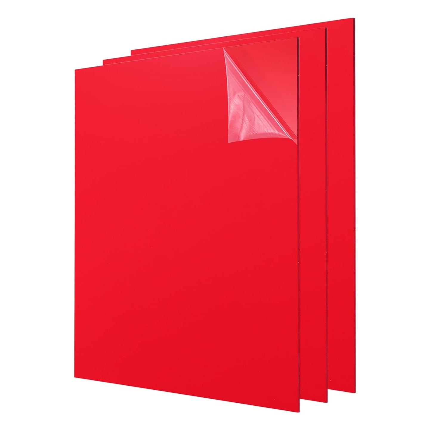 uxcell 3Pcs Acrylic Sheets 12x12 Inch Acrylic Panel 1/8 Inch-3mm Plastic Board for Picture Frames Sign Holders DIY Display Projects Craft, Red