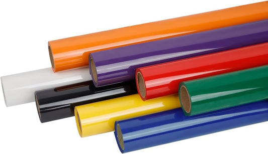 FUNKAKA Heat Transfer HTV Vinyl Bundle, 8 Rolls 12" x 5ft Iron On Vinyl for T-Shirt 8 Assorted Colors Glossy Adhesive HTV Vinyl for All Cutter Machines Easy to Cut