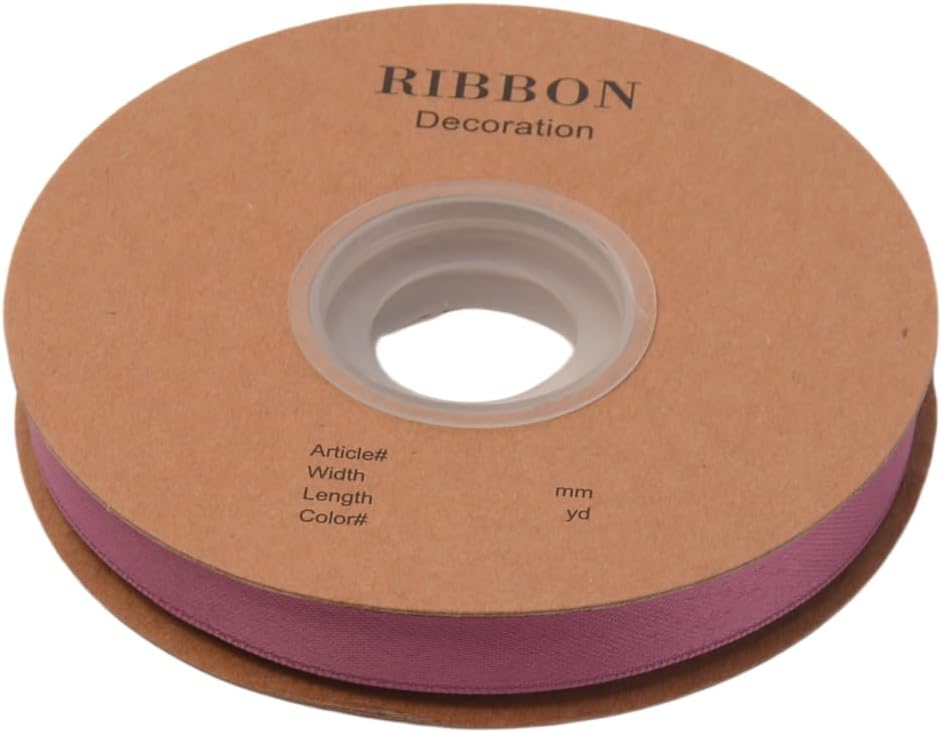 Double Side Satin Ribbon, Continuous 20 Yards,Use for Craft Bows Bouquet, Gift Wrapping, Wedding Decoration, Floral Arrangement (Dark Purple, 1/2 inch)