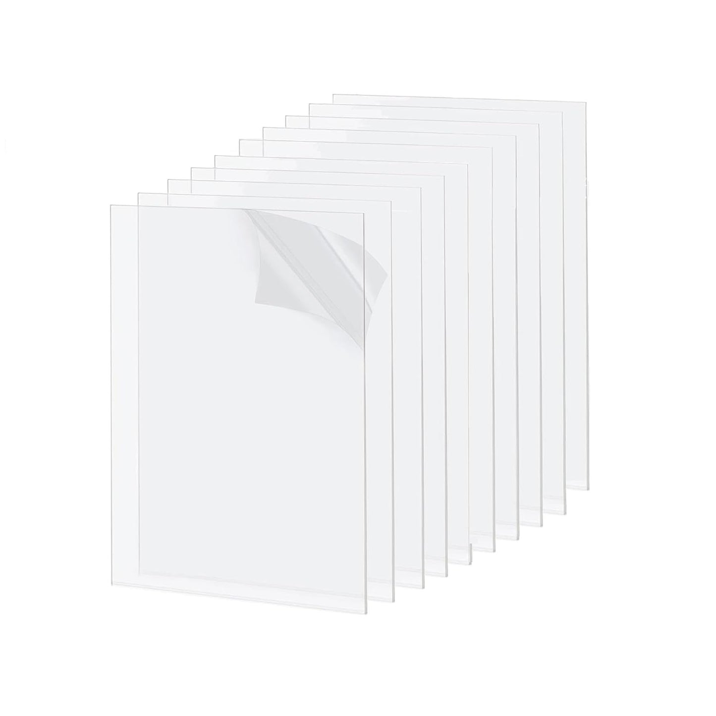 10 Pack 5.12x7.08 Clear Acrylic Sheet 1mm Thick, Clear Plexiglass Sheet 13x18cm, Plastic Plexiglass Board Acrylic Board for Wall Crafts Glass Picture Frame DIY Projects Signs and Painting