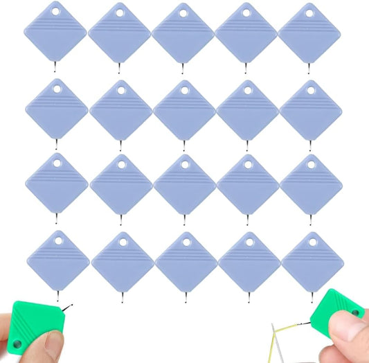 Automatic Needle Threaders for Hand Sewing, 2025 Upgrade Embroidery Floss, Sewing Machine Needle Threader, Sewing Supplies Tool, Fits All Needle Sizes (20, Light Blue)