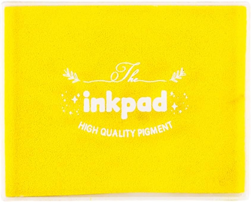 GTLZLZ Large Ink Pad for Rubber Stamps, 5" x 4" Washable Craft Stamp Pad for Kids, Fingerprint Ink Pad for Paper, Scrapbooking, Wood Fabric (Yellow)