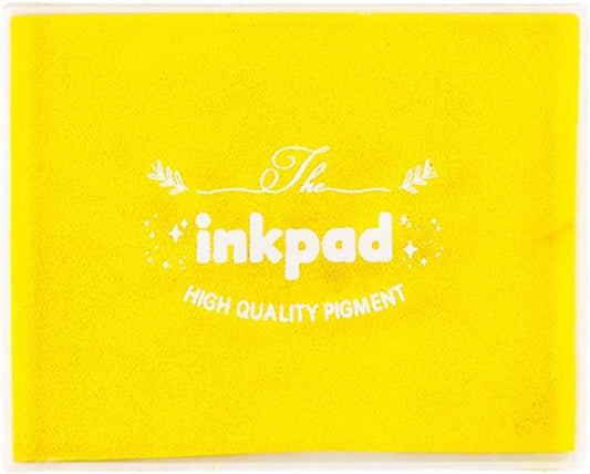 GTLZLZ Large Ink Pad for Rubber Stamps, 5" x 4" Washable Craft Stamp Pad for Kids, Fingerprint Ink Pad for Paper, Scrapbooking, Wood Fabric (Yellow)