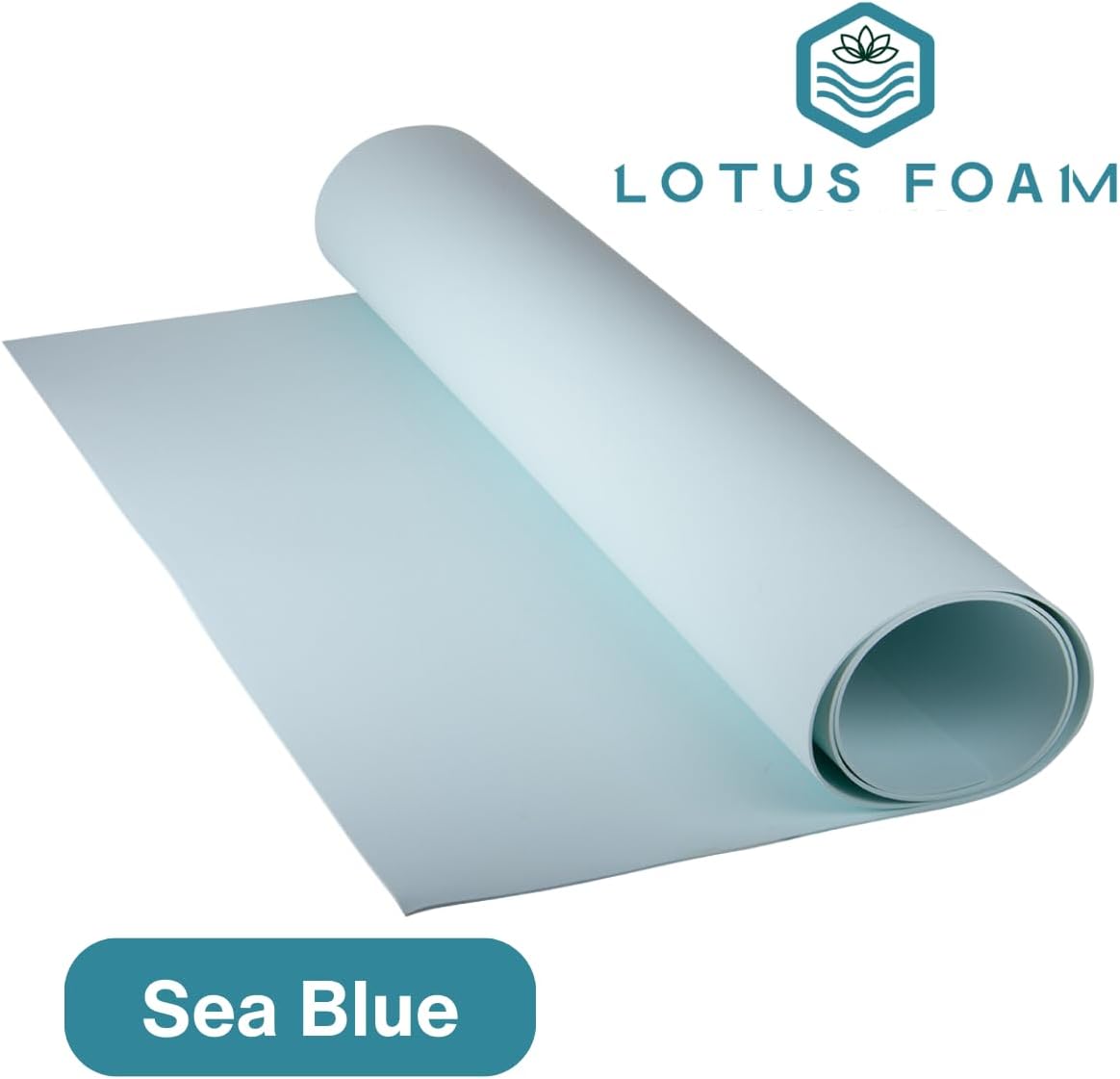 LotusFoam Large 3mm EVA Foam Sheet - 44"x 85" High Density Foam 130 kg/m3 for Cosplay, Costumes, Crafts, Flooring, Outdoor Use - 35 Colors (Sea Blue) - Sea Blue