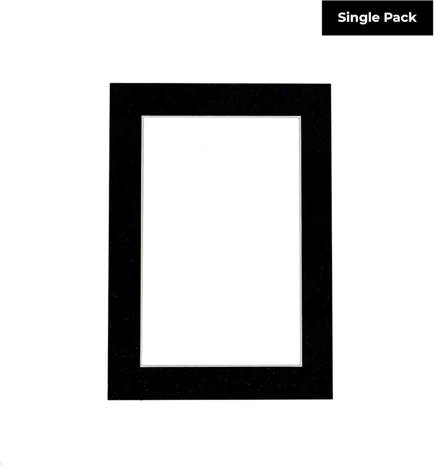 8x10 Mat Bevel Cut for 6x8 Photos - Acid Free Black Suede Precut Matboard with Backing Board and Crystal Clear, Self Seal Photo Mat Bag - for Pictures, Photos, Framing - 4-ply Thickness