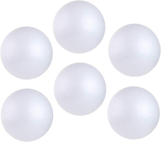 CCINEE 6PCS 6 Inch White Foam Balls Polystyrene Craft Balls Foam Balls for Art, Craft, Household, School Projects and Christmas Easter Party Decorations Supply