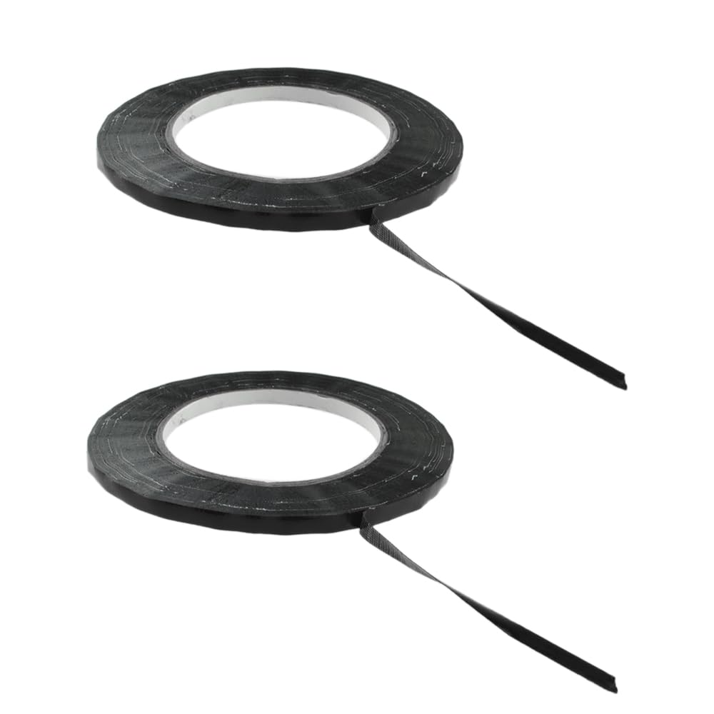 HAHIYO Black 0.25Inch Wide Floral Tape Waterproof Florist Tape Flower Wrap Adhesive Waterproof Decorative Tape for Bouquet Stem Wrapping Flower Arranging and Floral Craft, 2Rolls 200Feet/66Yard Total