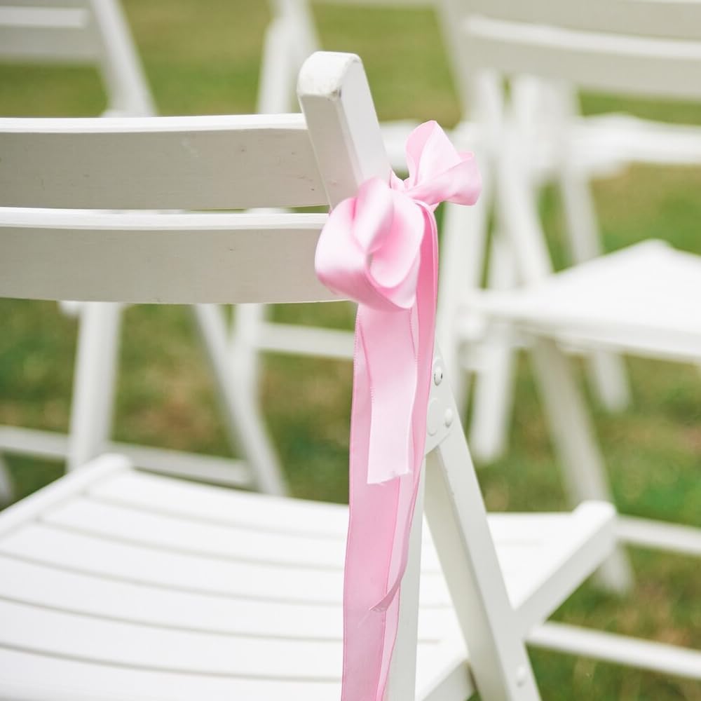 1" Width x 100 Yards Satin Ribbon, Pink Ribbon Perfect for DIY Craft, Bows, Gift Wrapping, Flower Bouquet, Valentine's Day, Christmas and Party Decoration