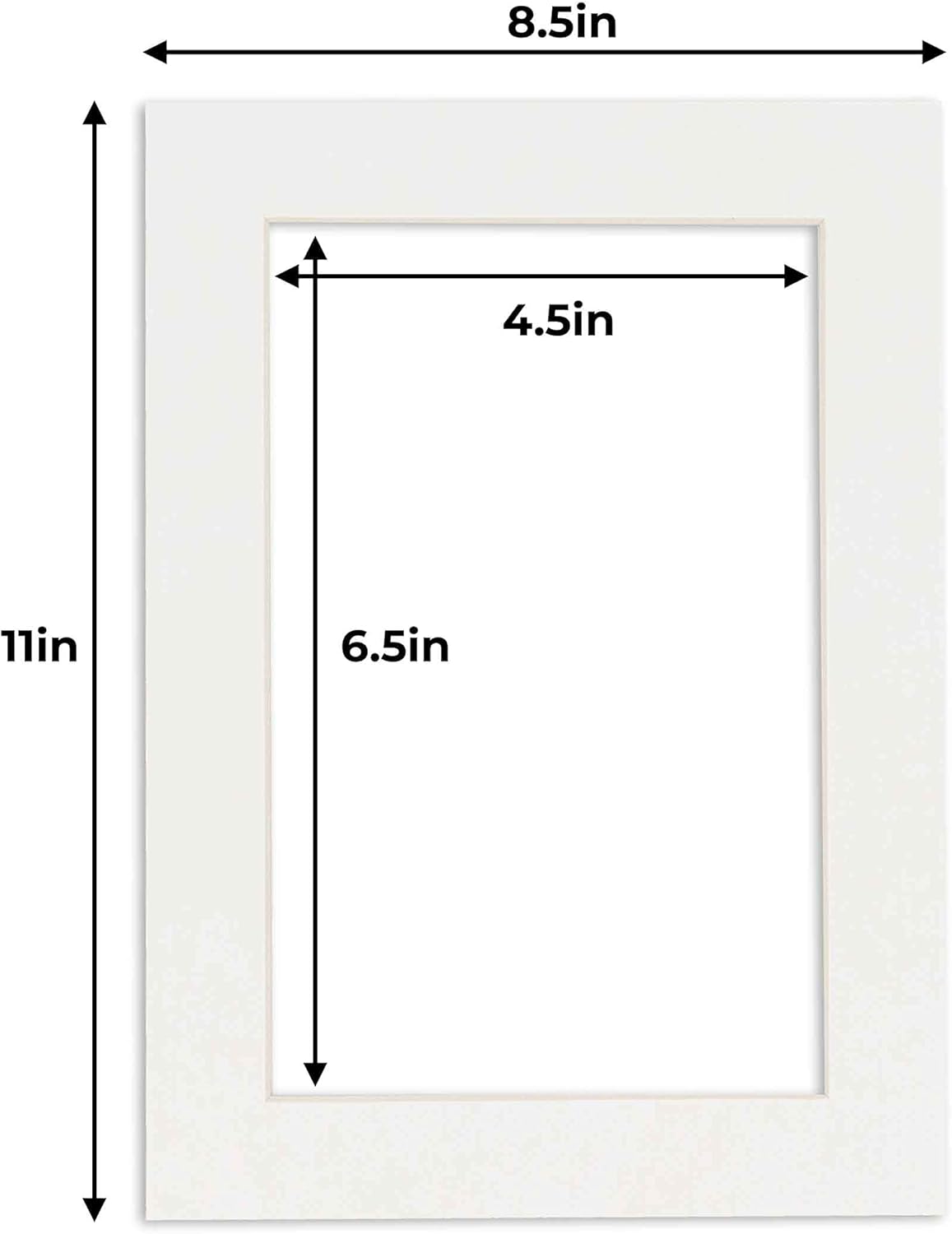 5x7 Mat for 8.5x11 Frame - Precut Mat Board Acid-Free Show Kit with Backing Board, and Clear Bags Textured White 5x7 Photo Matte For a 8.5x11 Picture Frame Matboard for Framing, Pack of 10 Mats