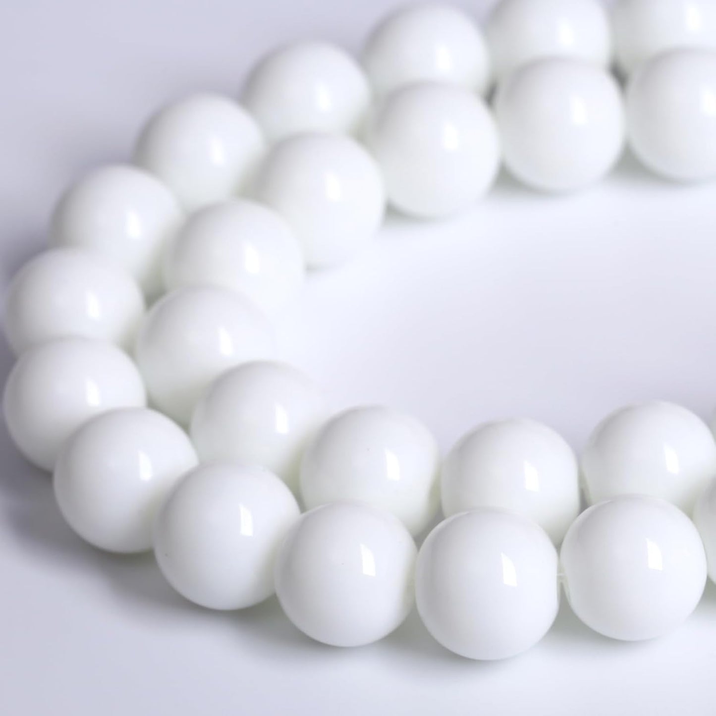 4MM Natural Stone White Porcelain Agate Beads Round Loose Stone Beads for Jewelry and Bracelets Making 180pcs 2 Strands 32"