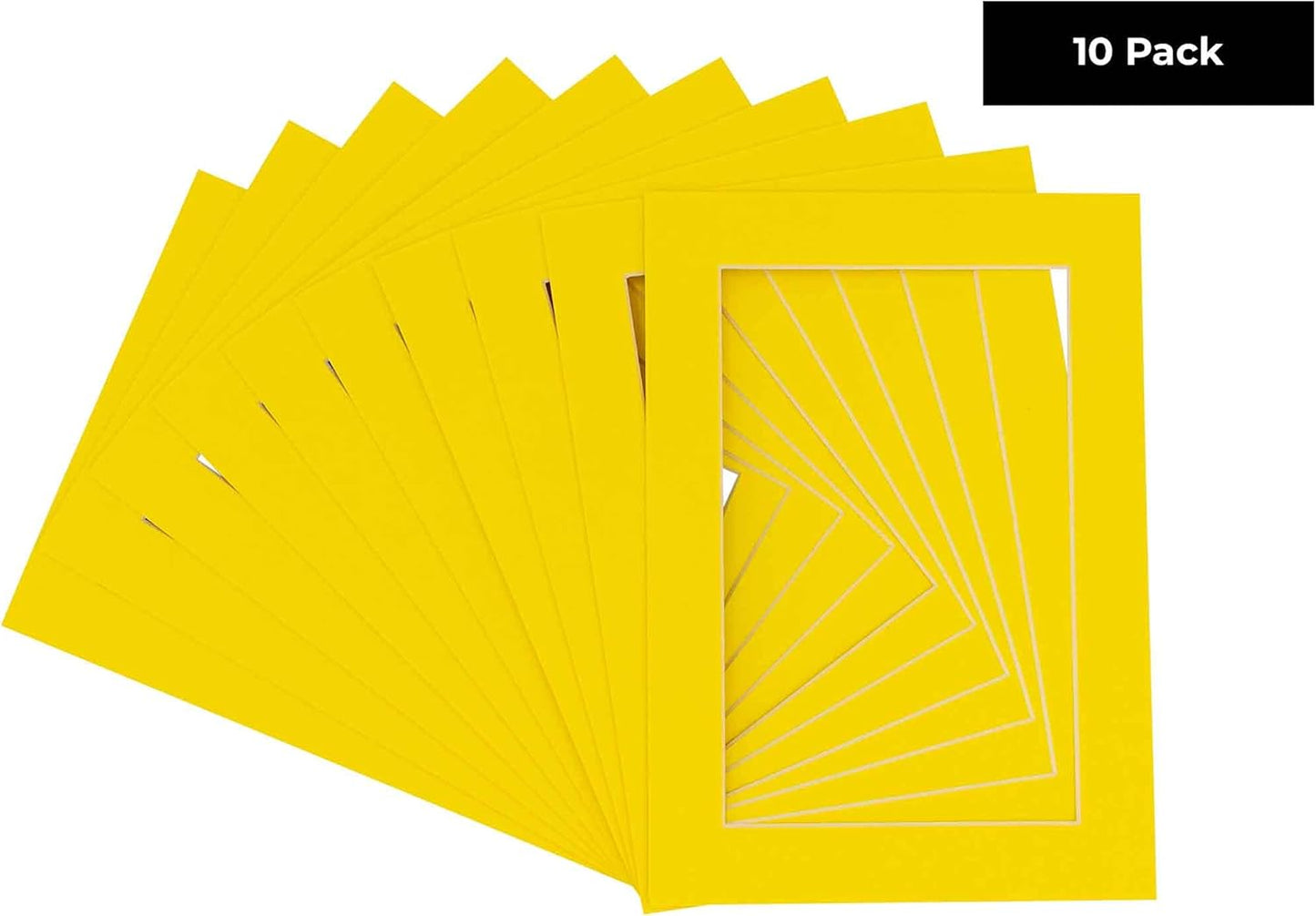 11x14 Mat for 8.5x11 Photo - Precut Yellow Picture Matboard for Frames Measuring 11 x 14 Inches - Bevel Cut Matte to Display Art Measuring 8.5 x 11 Inches - Acid Free Pack of TEN MATS