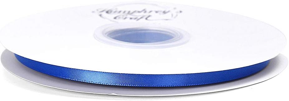 Humphrey's Craft 1/4 Inch Royal Blue Double Faced Satin Ribbon - 50 Yards Variety of Color for Crafts Gift Wrapping Bows Bouquet Decoration Sewing Christmas Tree Wedding Invitation Card.