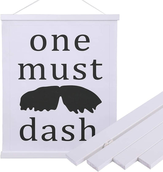 Artmag Magnetic Poster Hanger Frame, 8x10 8x12 8x24 Light Wood Wooden Magnet Canvas Artwork Print Poster Hangers Frames Hanging Kit (White, 8")