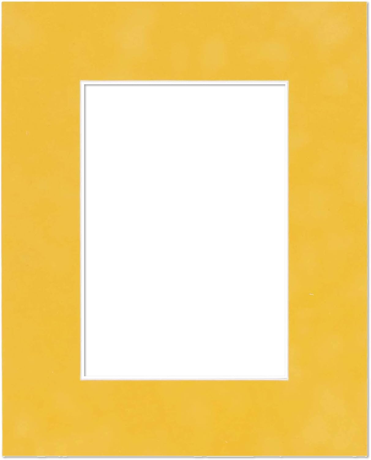 8x10 Mat Bevel Cut for 5.5x8.5 Photos - Acid Free Sunrise Yellow Suede Precut Matboard With Backing Board and Crystal Clear, Self Seal Photo Mat Bag - For Pictures, Photos, Framing - 4-ply Thickness
